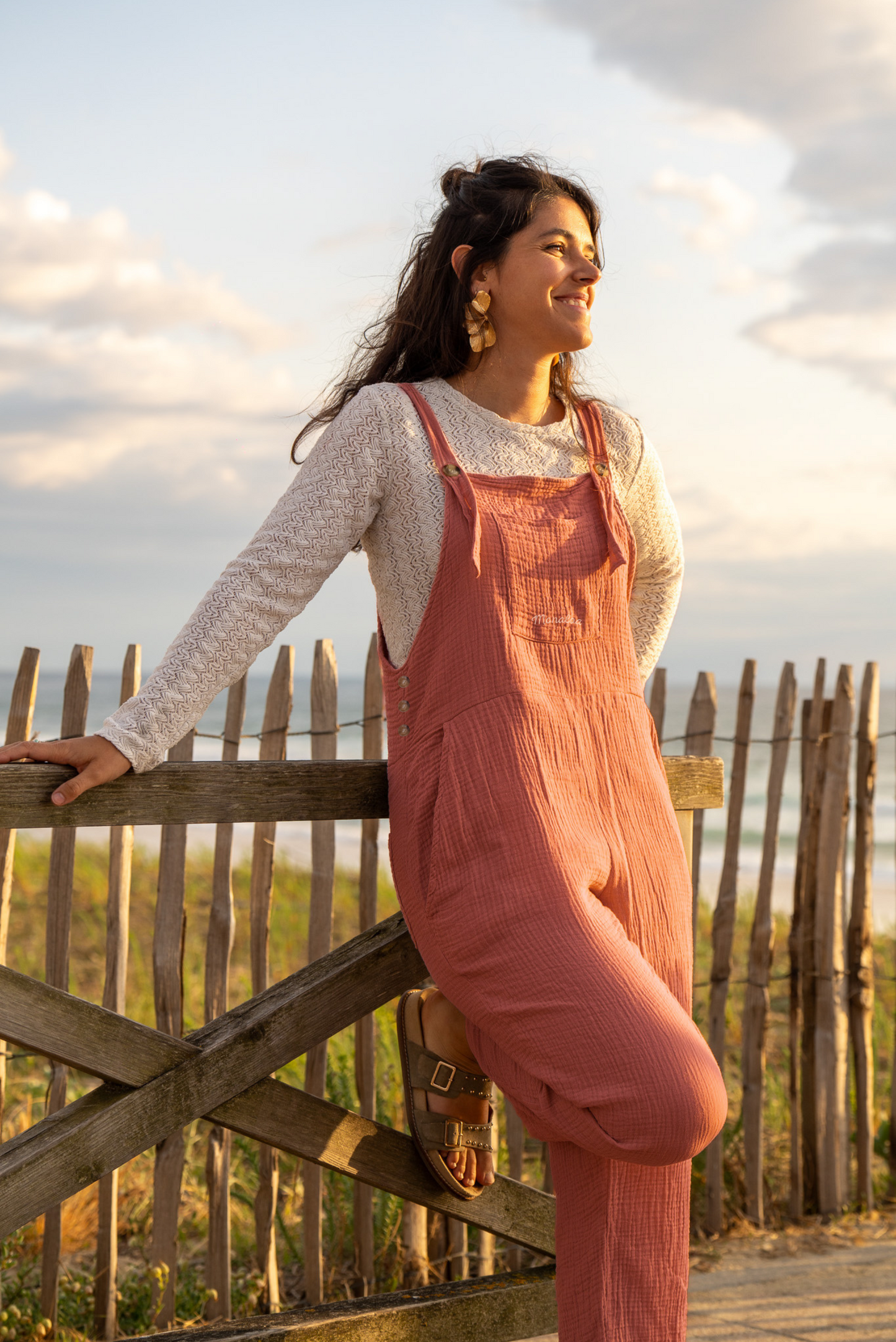 Salopette pantalon terracotta