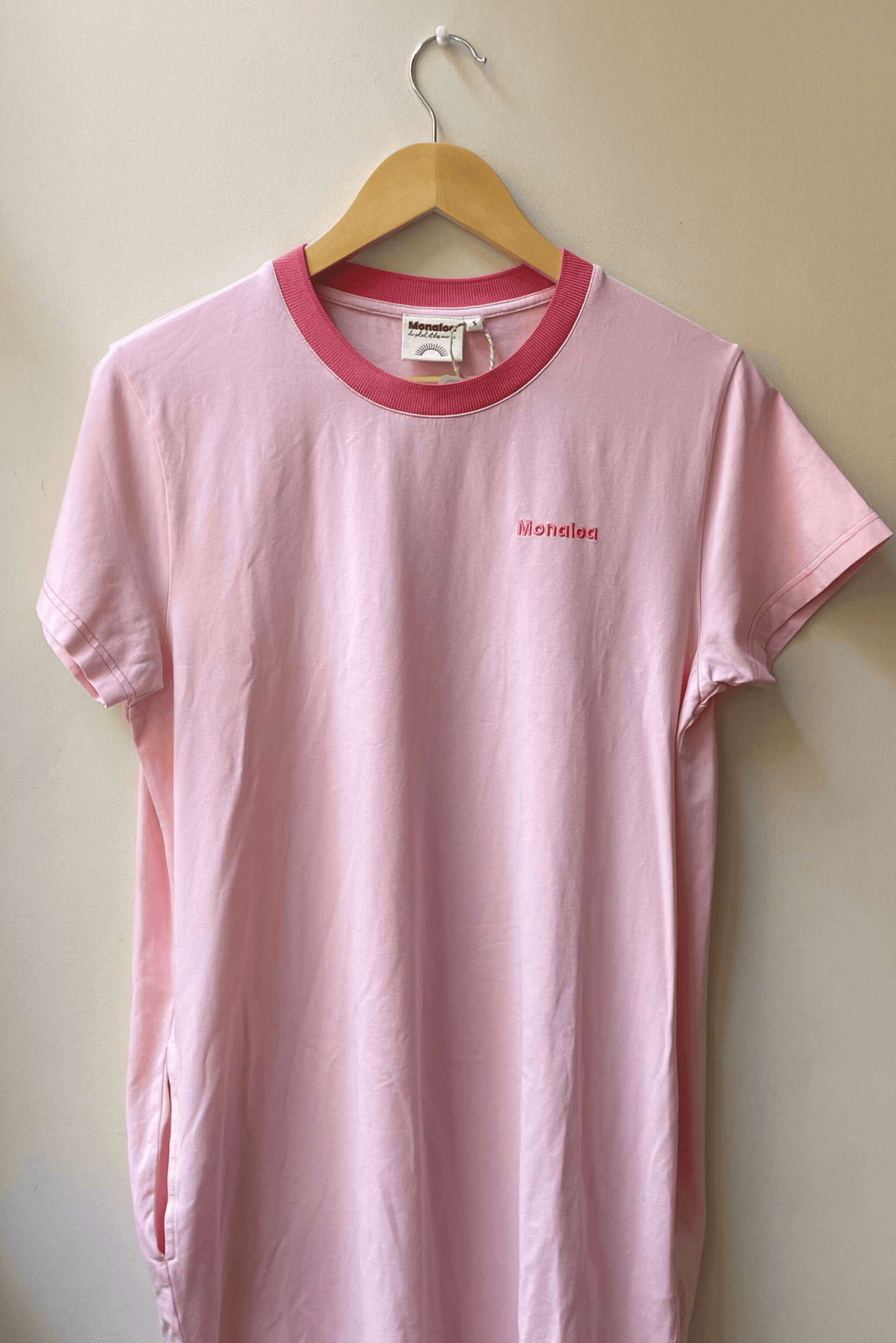 L'Imparfaite Robe tee-shirt rose - Monaloa