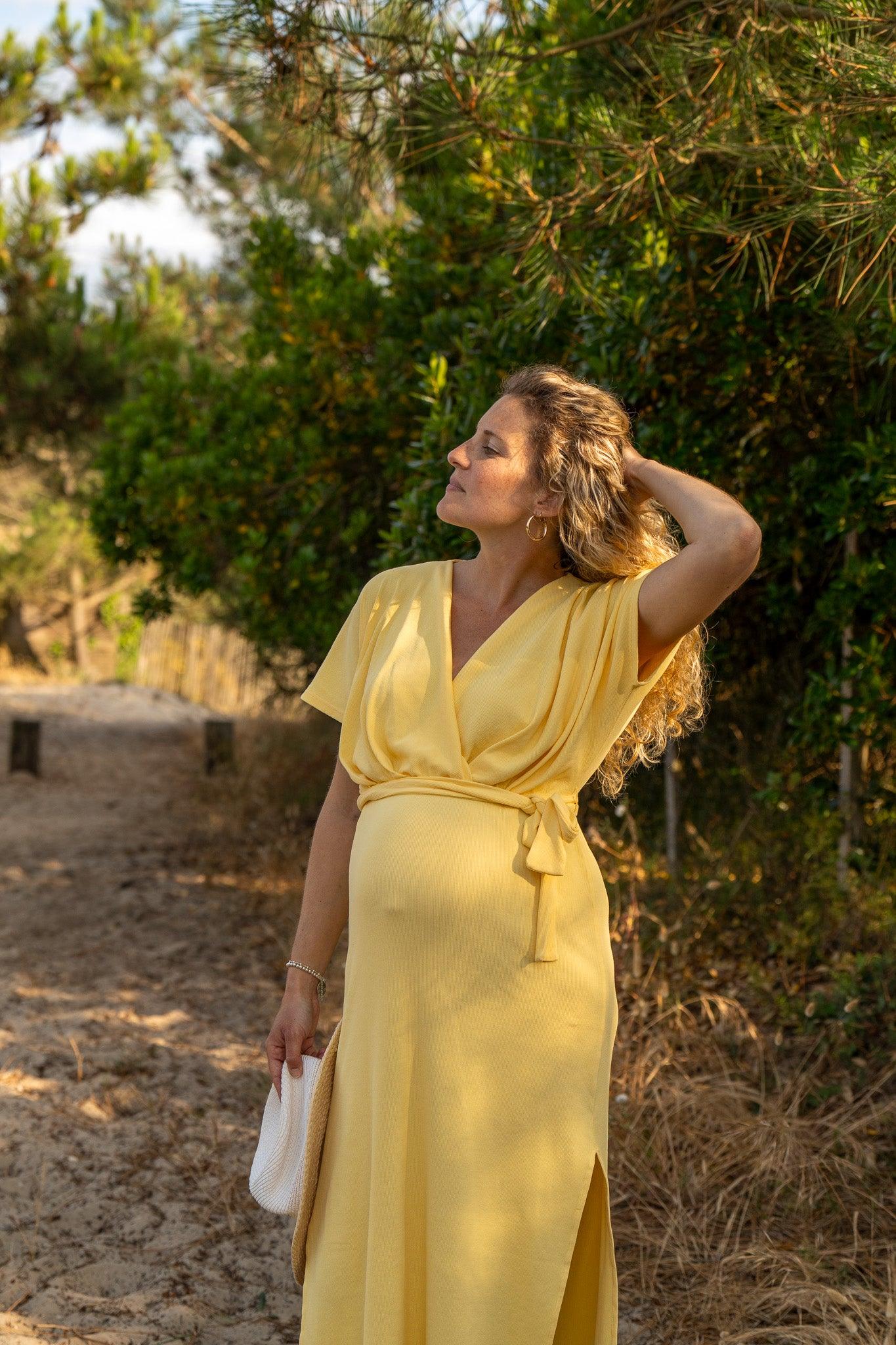 Robe drapée citron - Monaloa