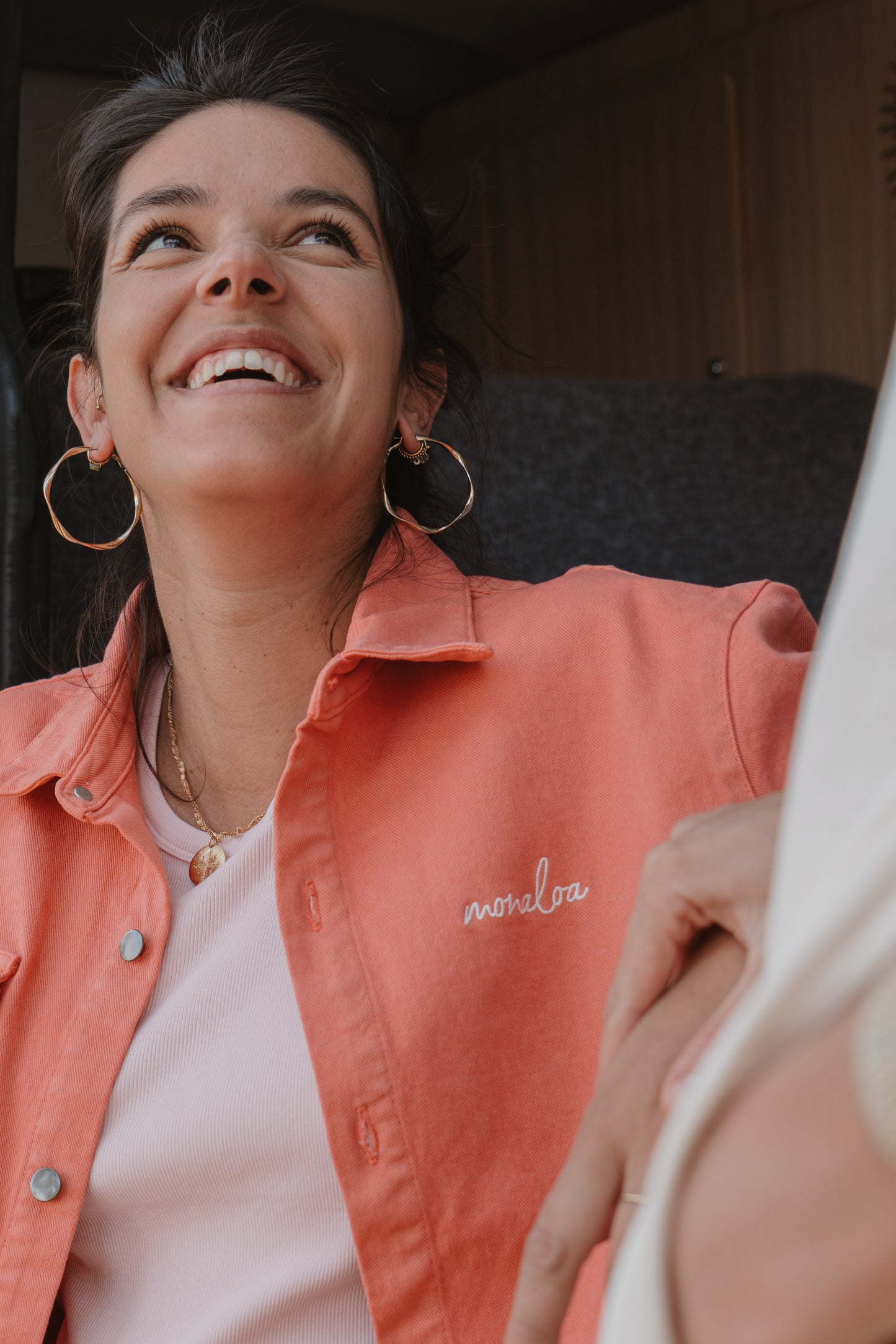 Veste surchemise corail