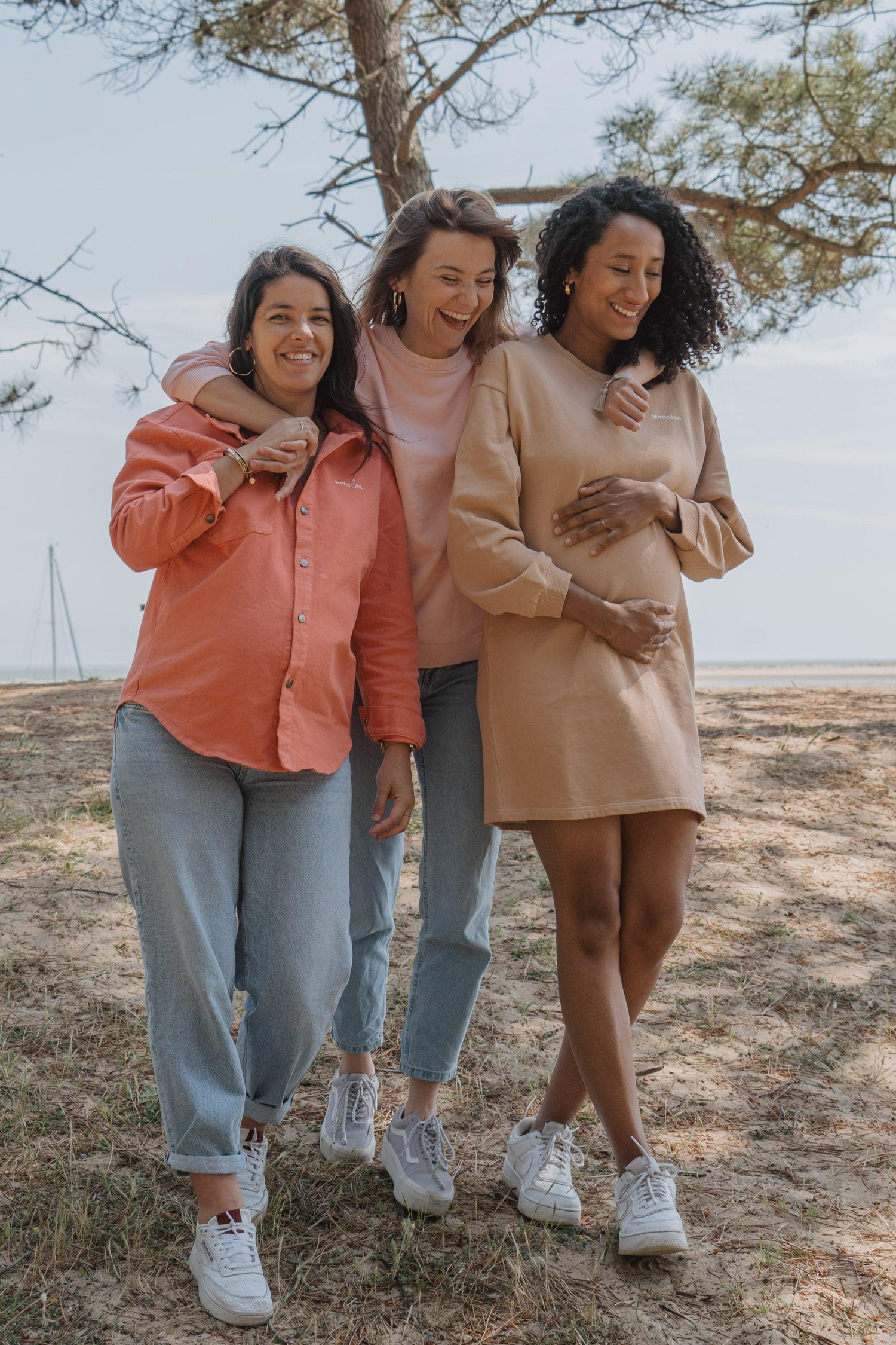 Robe sweat camel coton bio pour femme enceinte