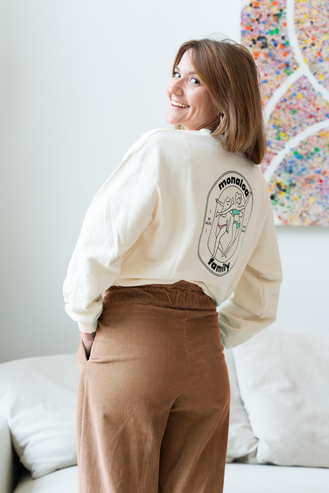 Sweat beige Mona'Family - Monaloa
