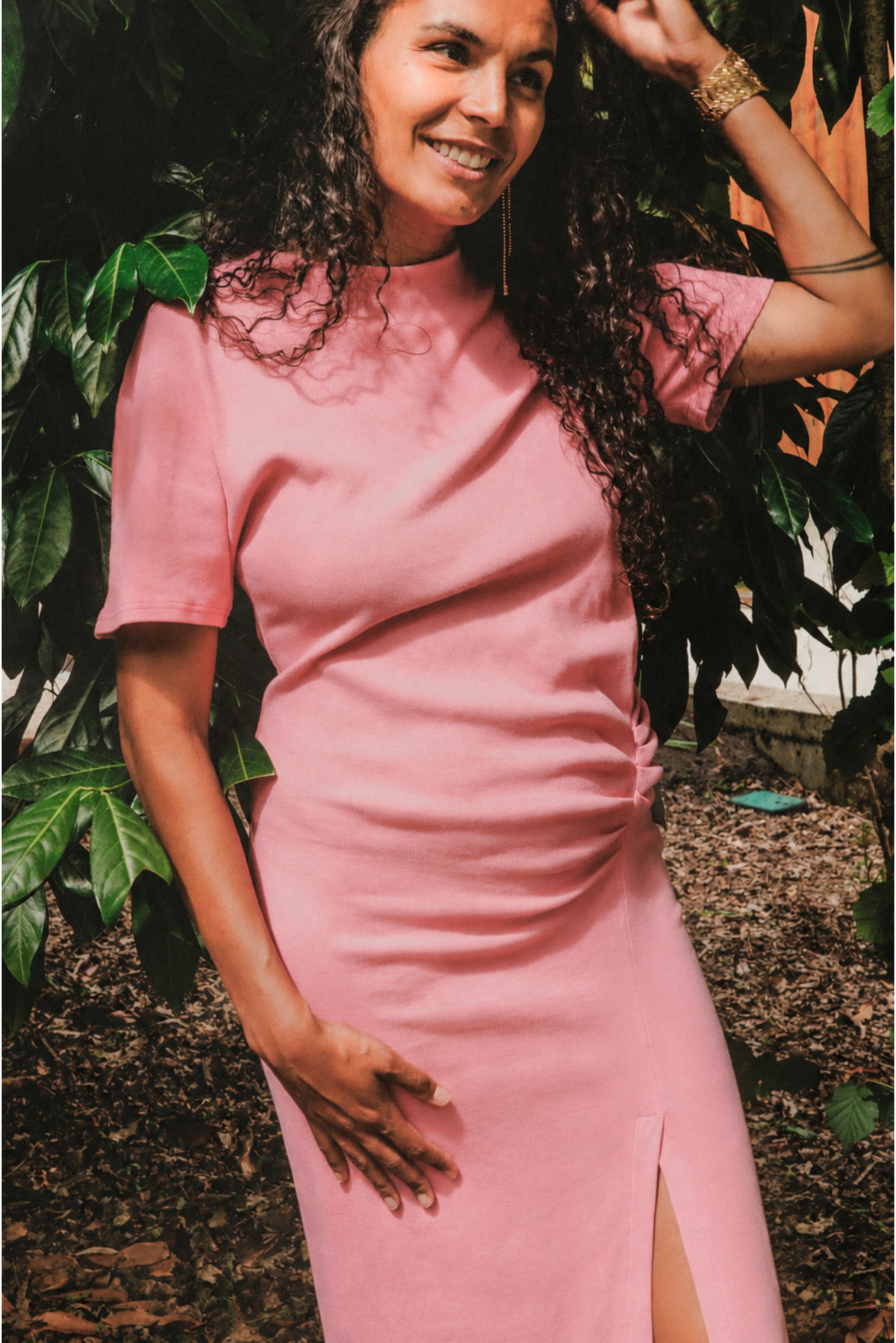 Robe plissée Rose - Monaloa