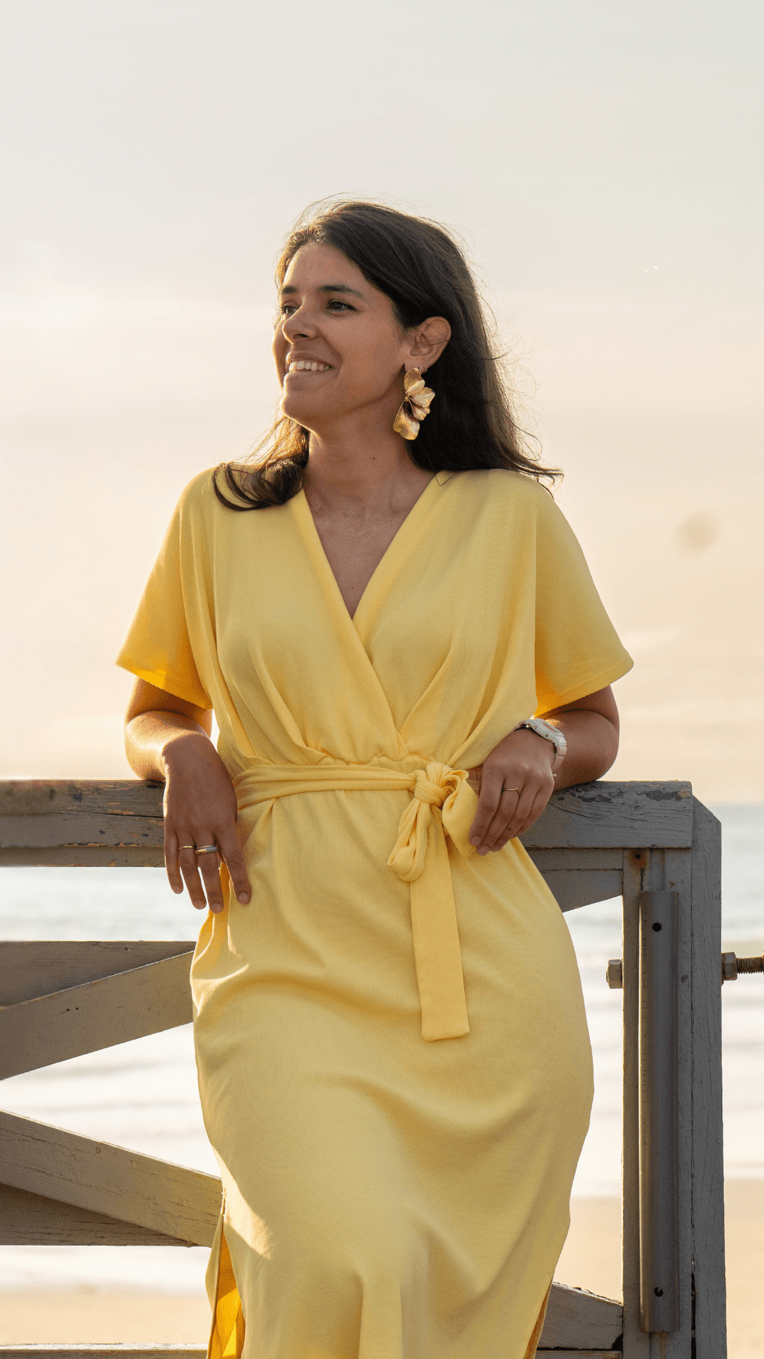 Robe drapée citron - Monaloa