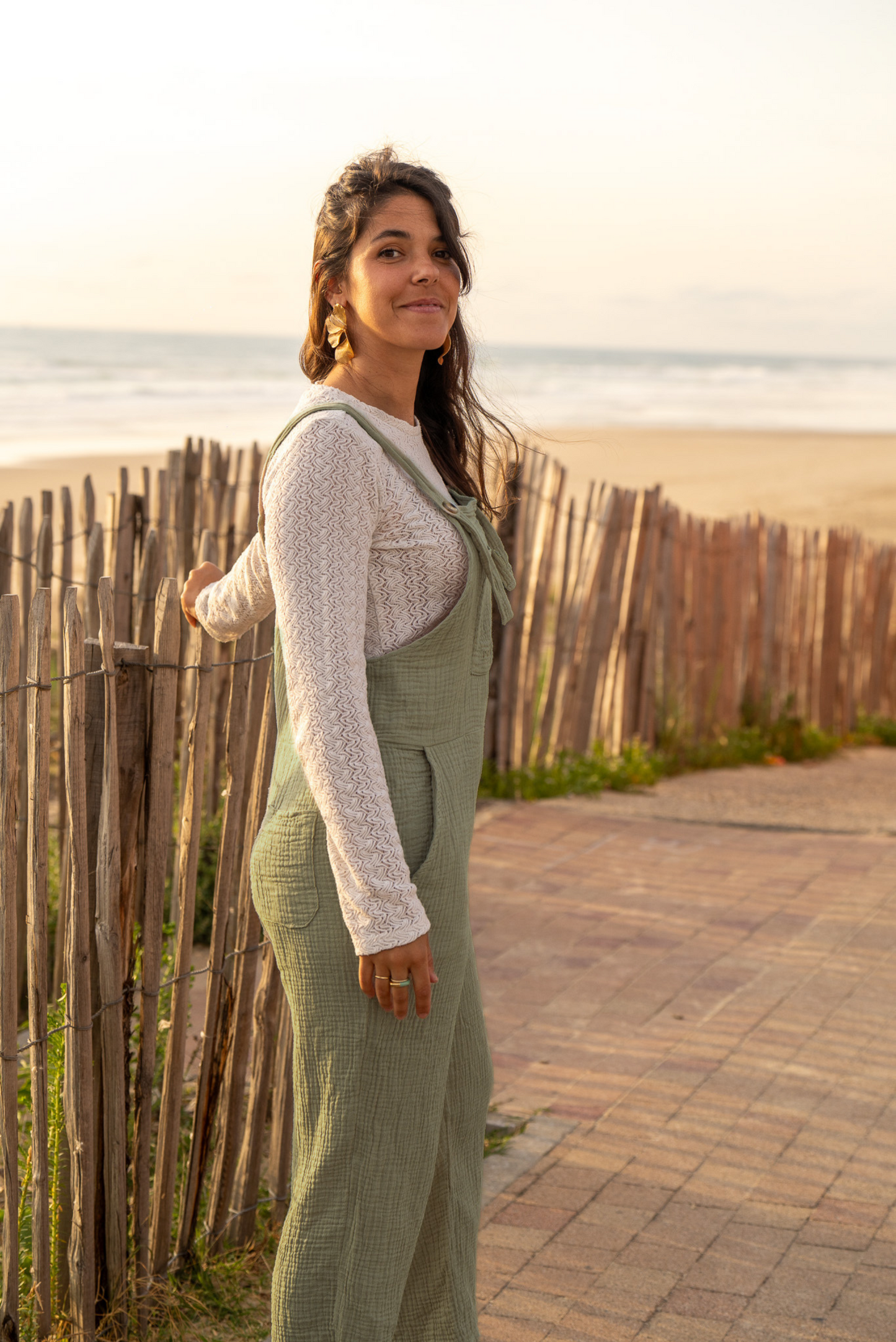 Salopette pantalon kaki