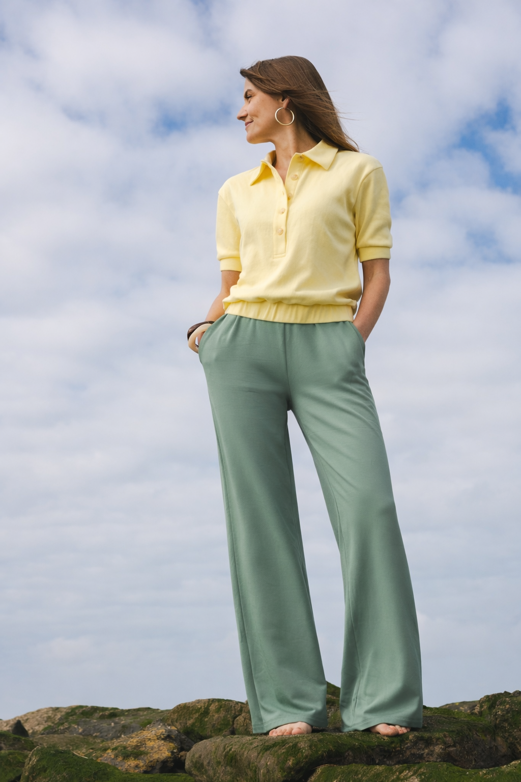Pantalon vert d'eau - Monaloa