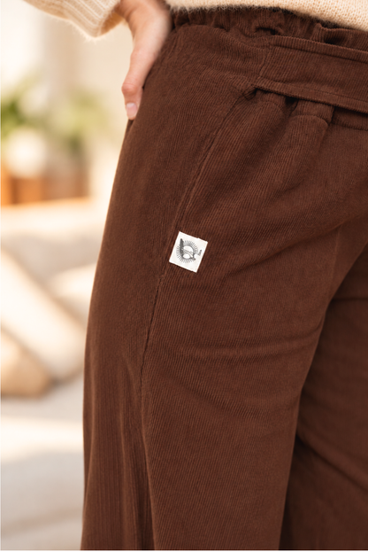 Pantalon velours Chocolat