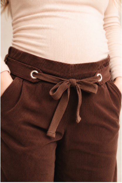 Pantalon velours Chocolat