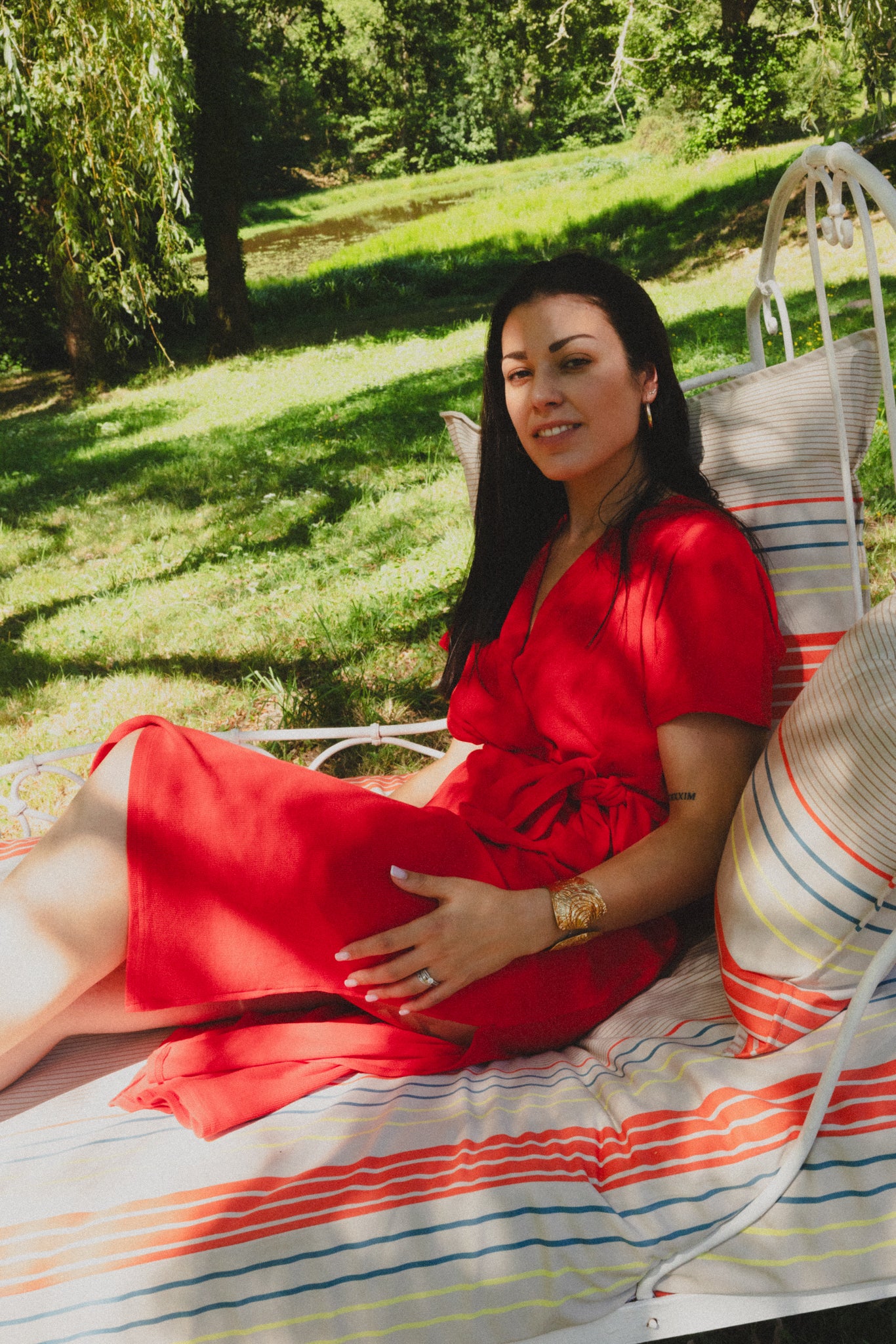 Robe drapée Rouge