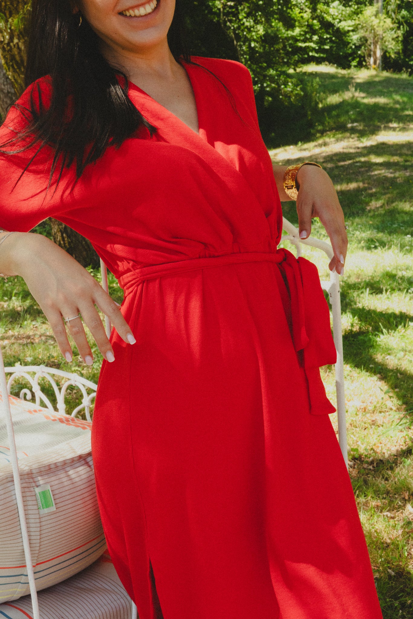 Robe drapée Rouge