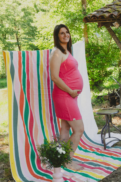 Robe asymétrique Rose framboise