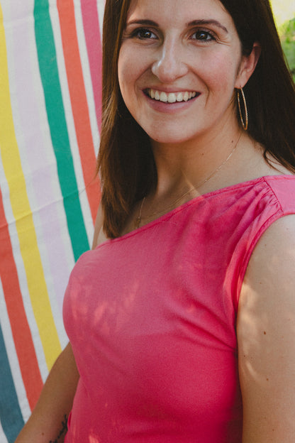 Robe asymétrique Rose framboise