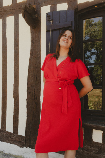 Robe drapée Rouge