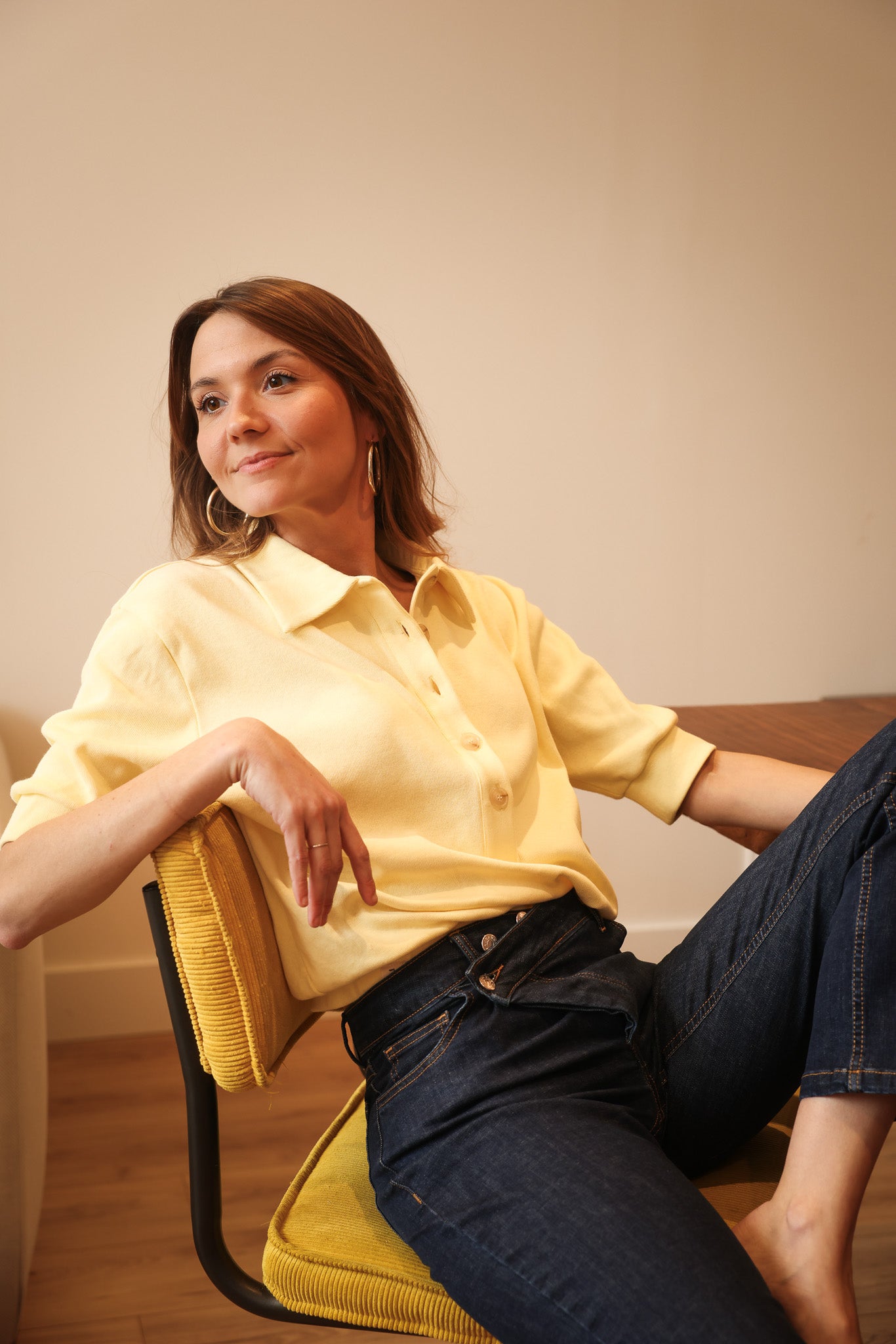 Jean croisé bleu foncé - Monaloa