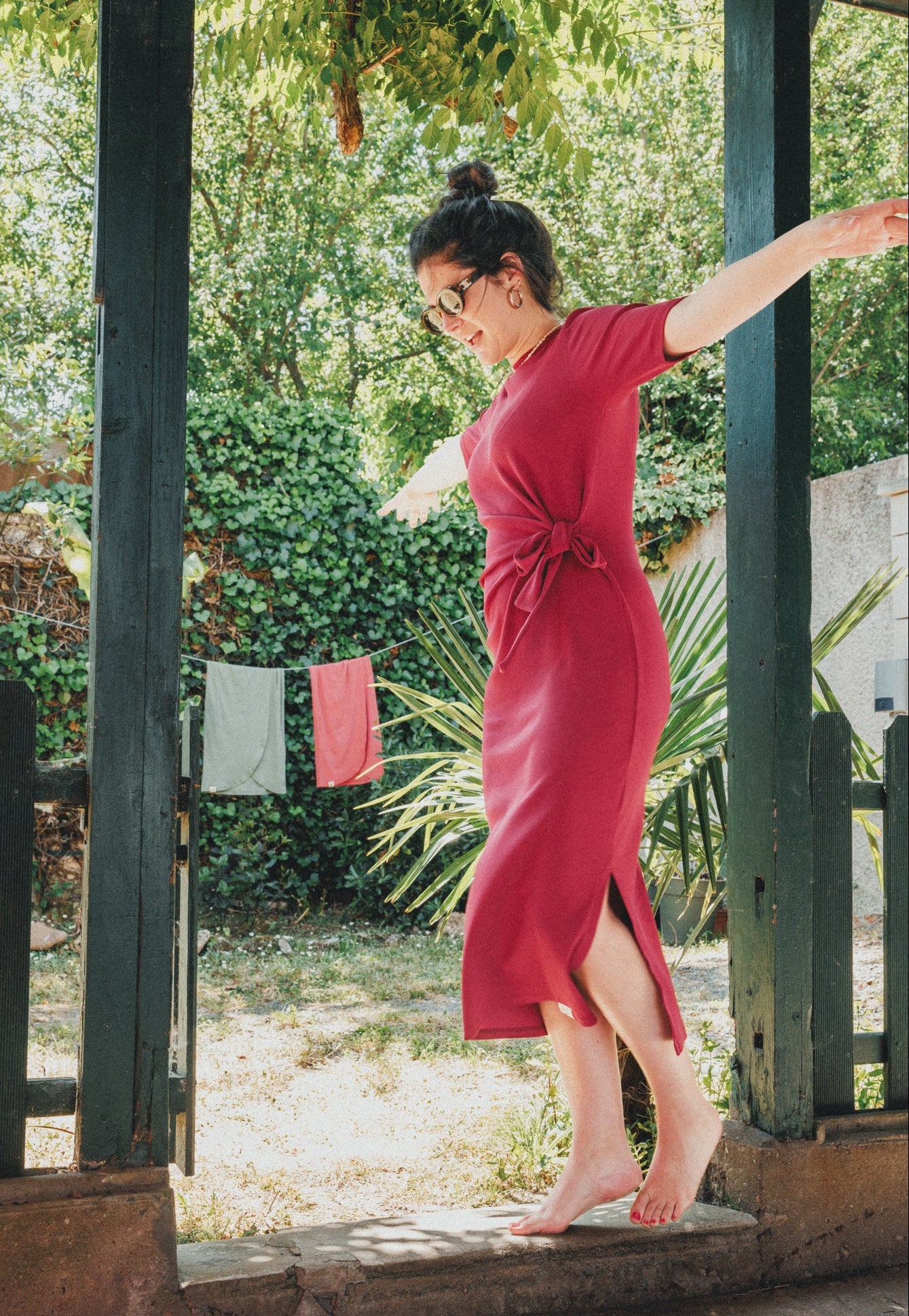 Robe noeud Framboise - Monaloa