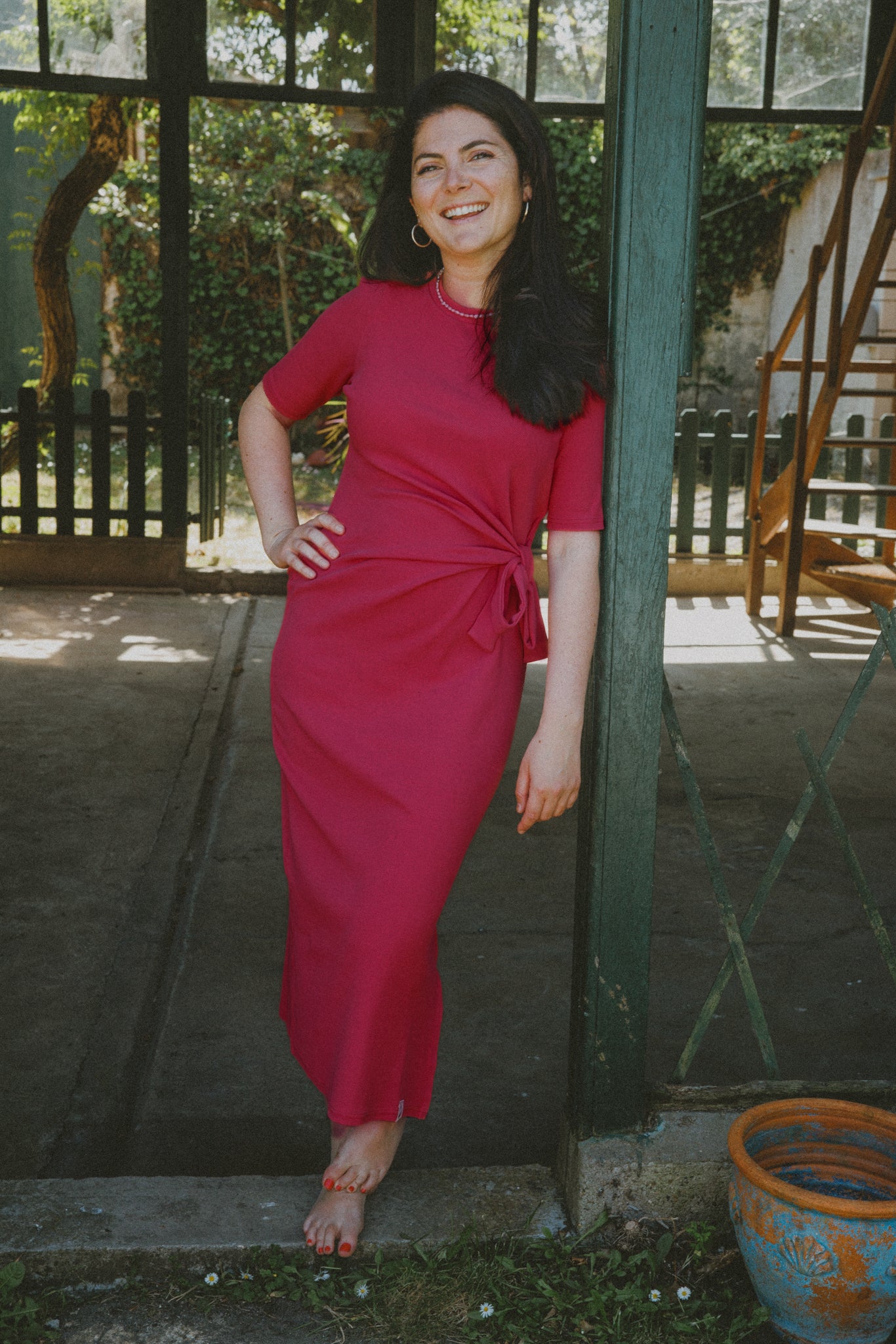 Robe noeud Framboise - Monaloa