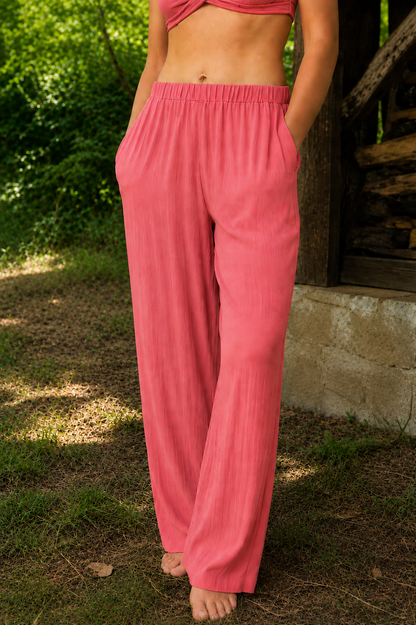Pantalon Rose framboise