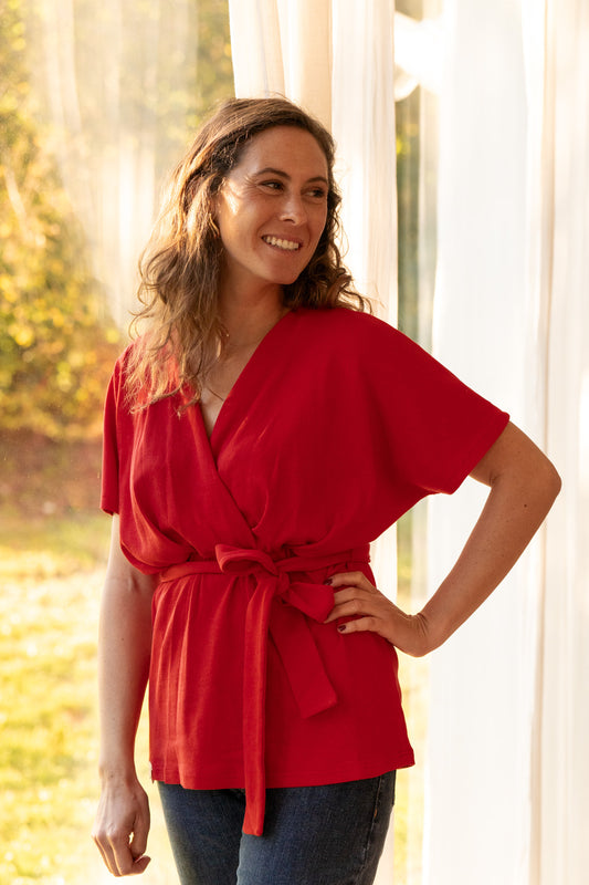 Haut drapé Coquelicot - Monaloa