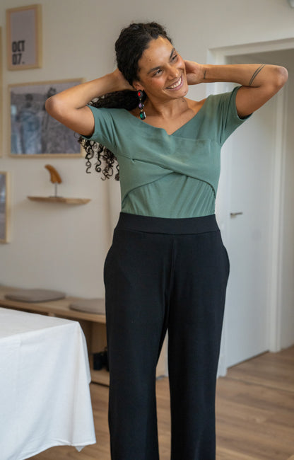 Pantalon taille haute Noir