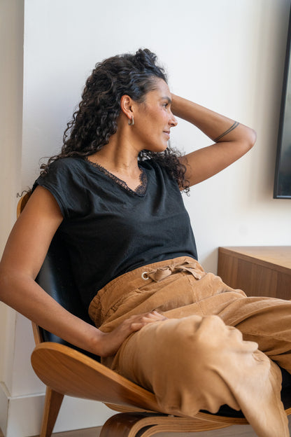 Pantalon velours Marron