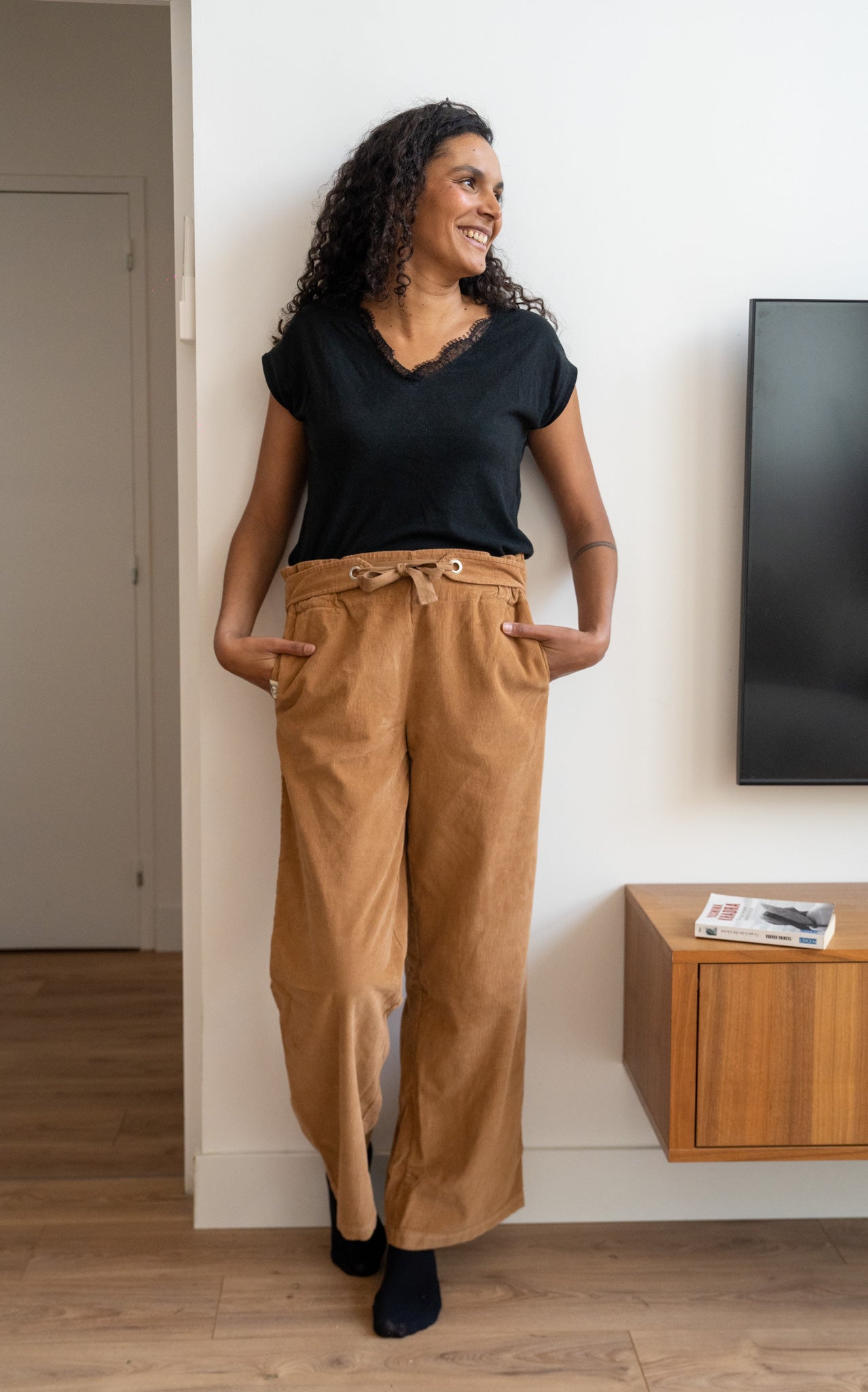 Pantalon velours Marron