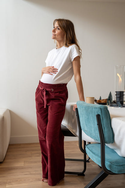 Pantalon velours Bordeaux