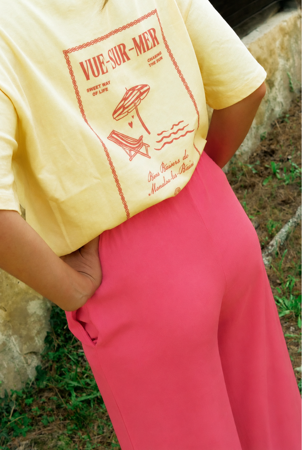 Pantalon Rose framboise