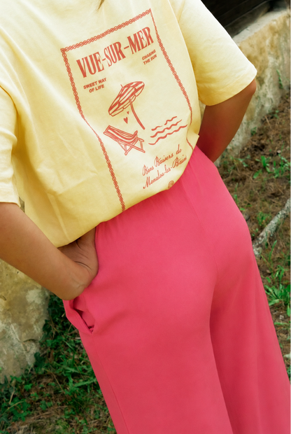 Pantalon Rose framboise