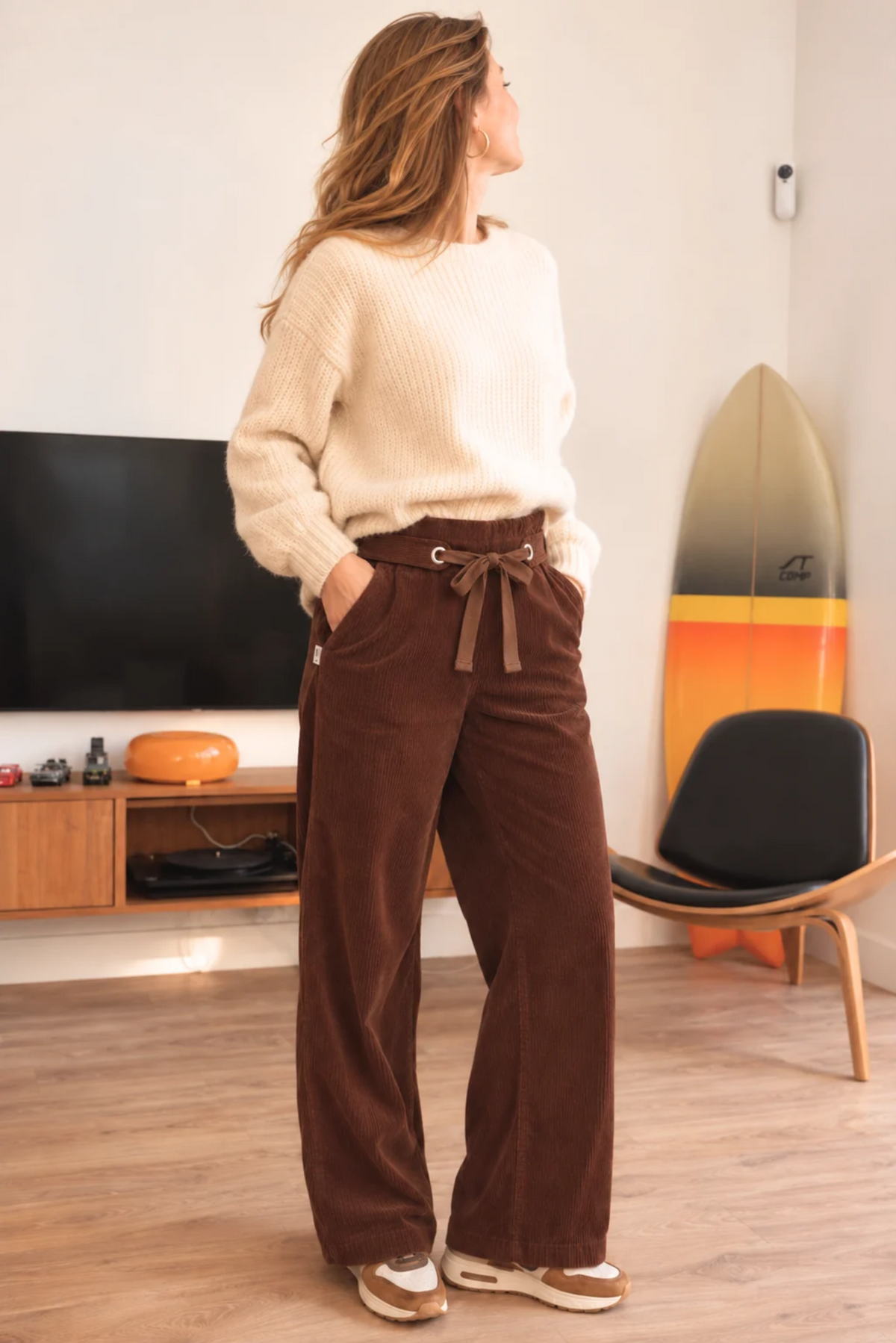 Pantalon velours Chocolat