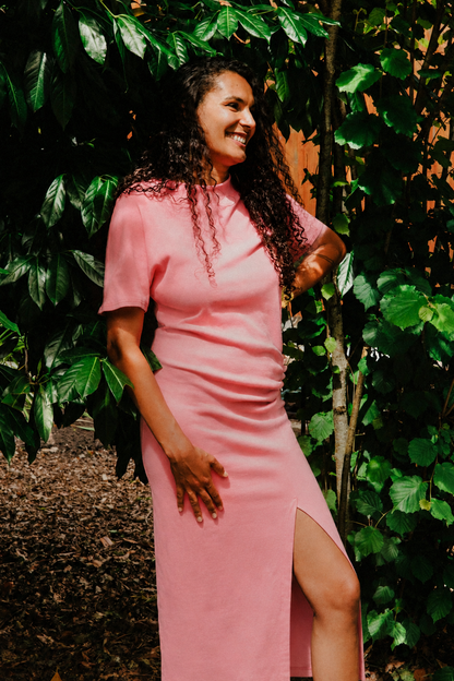 Robe plissée Rose