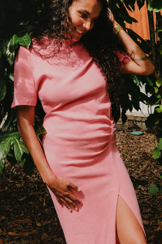Robe plissée Rose - Monaloa