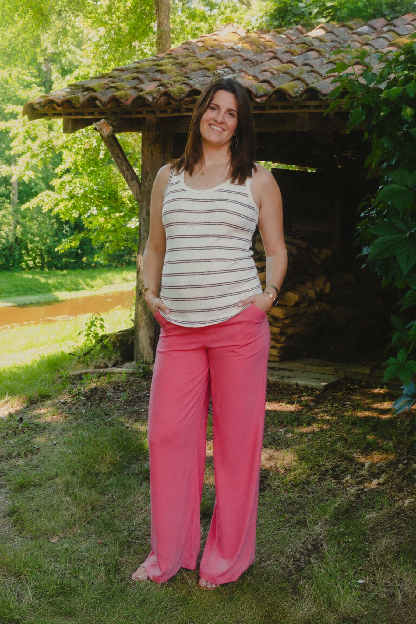 Pantalon Rose framboise
